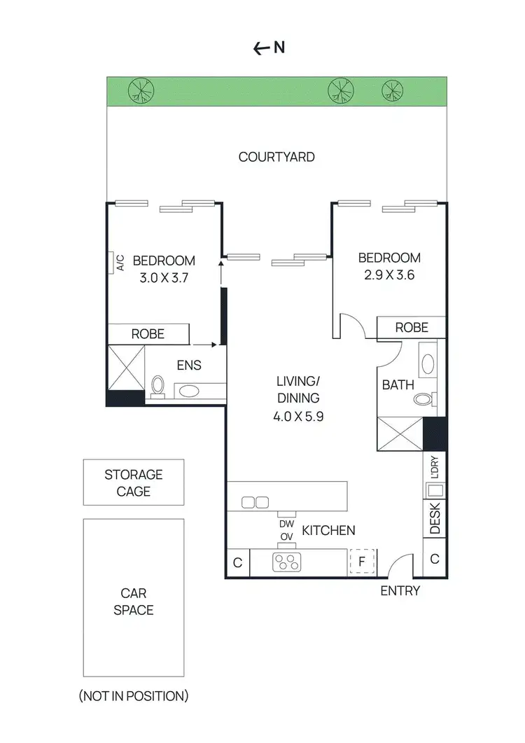 Floorplan of Homely apartment listing, G03/87 Mount Street, Heidelberg VIC 3084