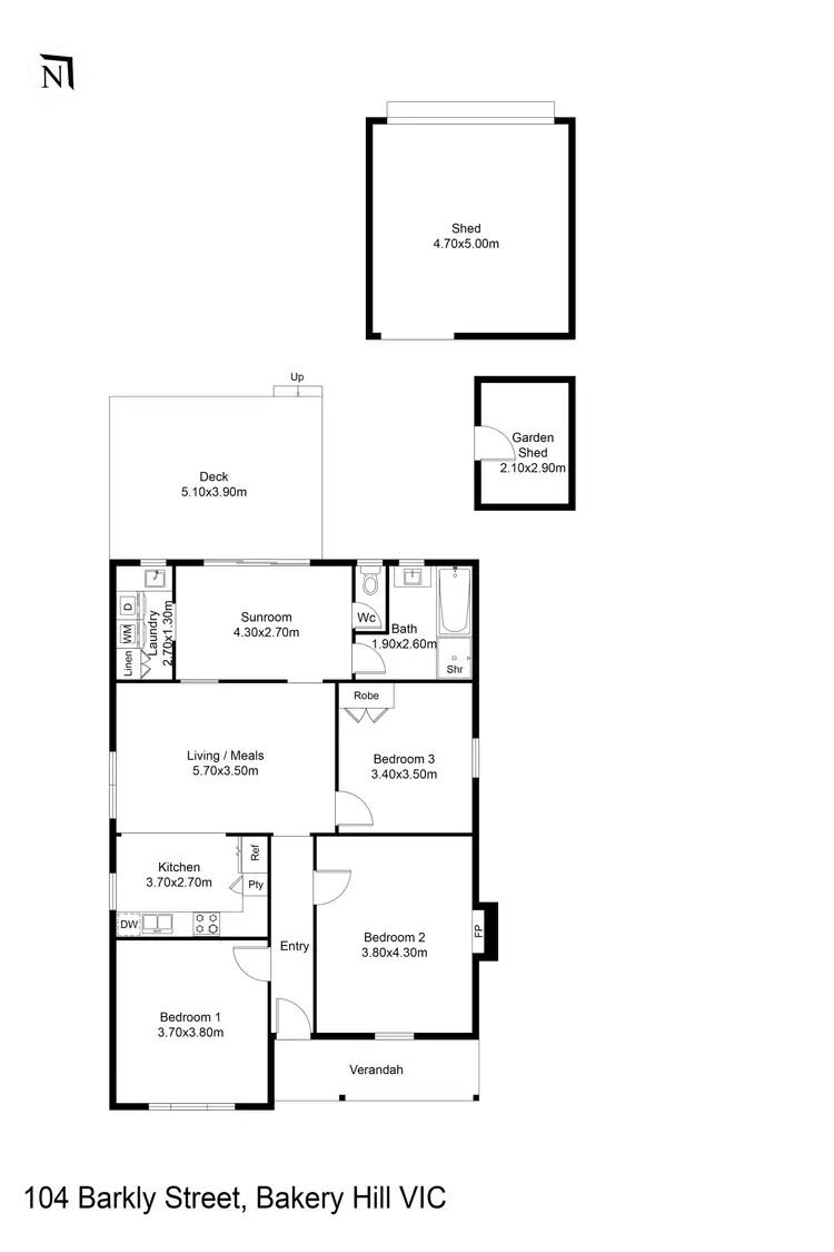 Floorplan of Homely house listing, 104 Barkly Street, Bakery Hill VIC 3350