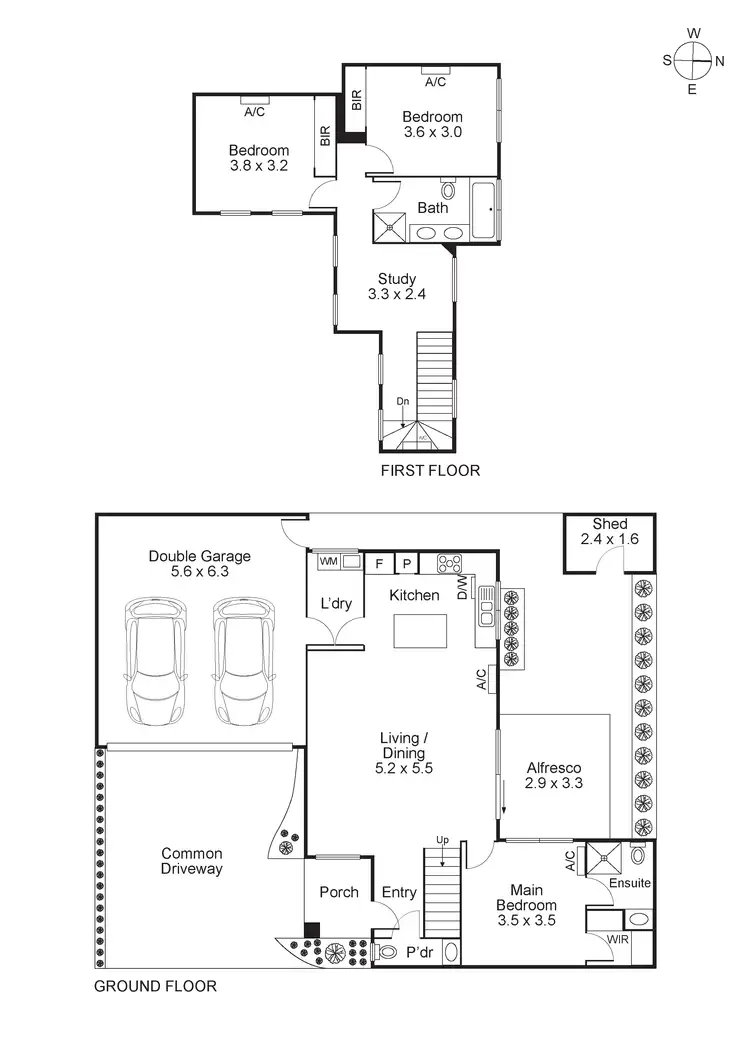 Floorplan of Homely townhouse listing, 3/22 Scott Grove, Burwood VIC 3125