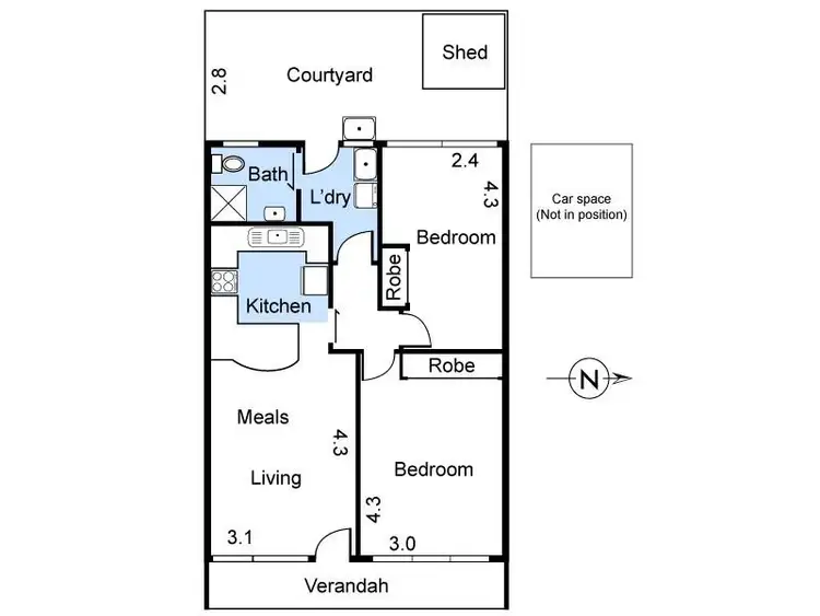 Floorplan of Homely unit listing, 2/57 Harold Street, Thornbury VIC 3071