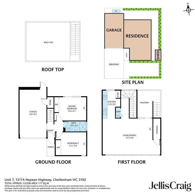 Floorplan of Homely townhouse listing, 7/1317A Nepean Highway, Cheltenham VIC 3192