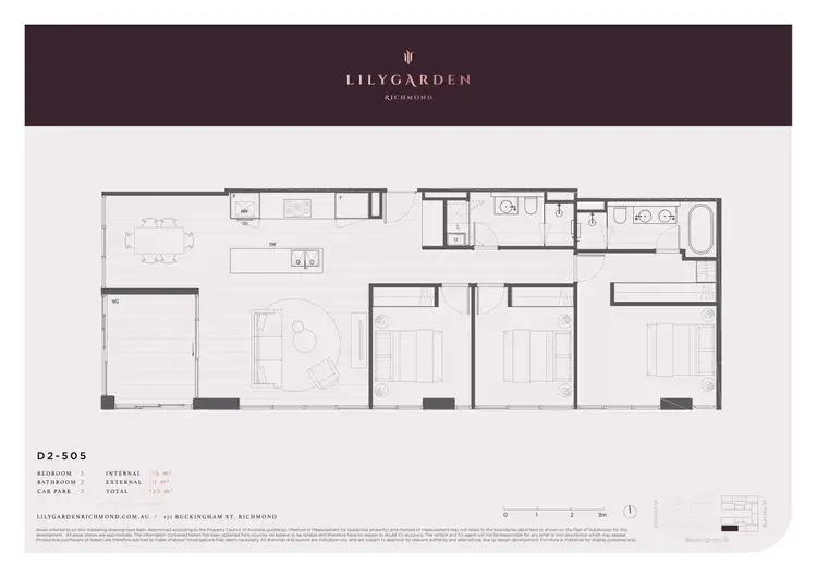 Floorplan of Homely apartment listing, 505/171 Buckingham Street, Richmond VIC 3121
