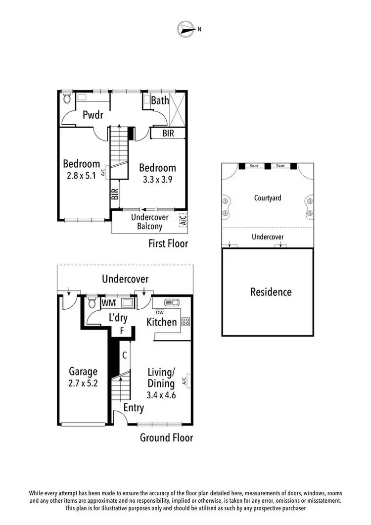 Floorplan of Homely townhouse listing, 2/224 Bell Street, Coburg VIC 3058