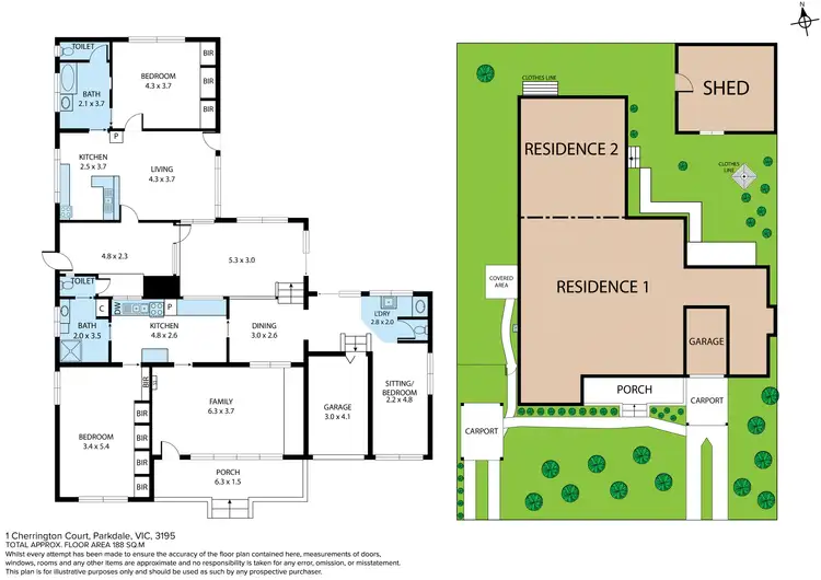 Floorplan of Homely house listing, 1 Cherrington Court, Parkdale VIC 3195