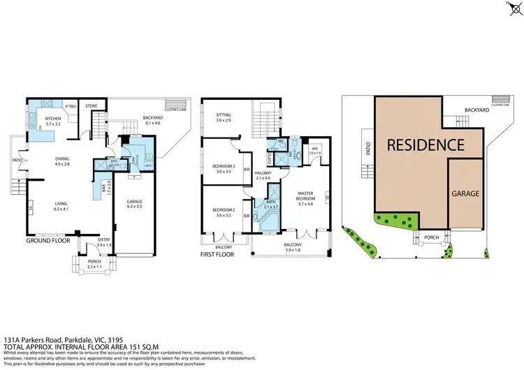 Floorplan of Homely townhouse listing, 131A Parkers Road, Parkdale VIC 3195