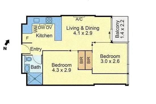 Floorplan of Homely apartment listing, 2908/38 Rose Lane, Melbourne VIC 3000