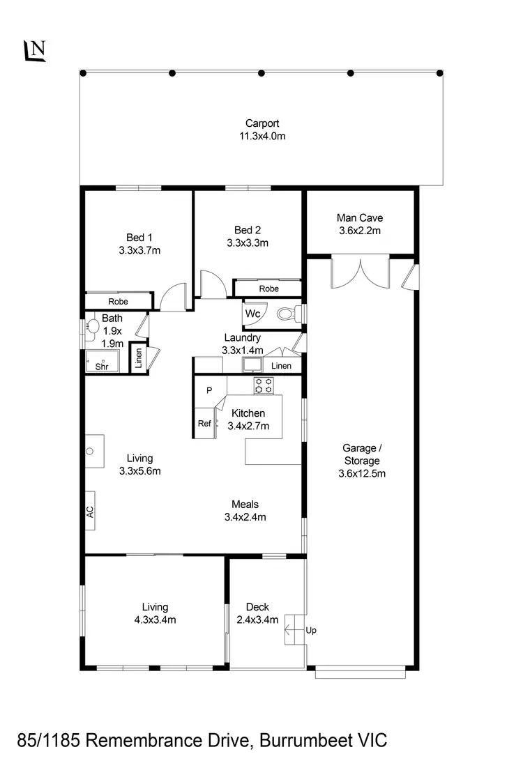 Floorplan of Homely house listing, 85/1185 Remembrance Drive, Burrumbeet VIC 3352