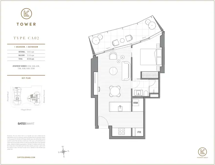 Floorplan of Homely apartment listing, 910/1 Almeida Crescent, South Yarra VIC 3141
