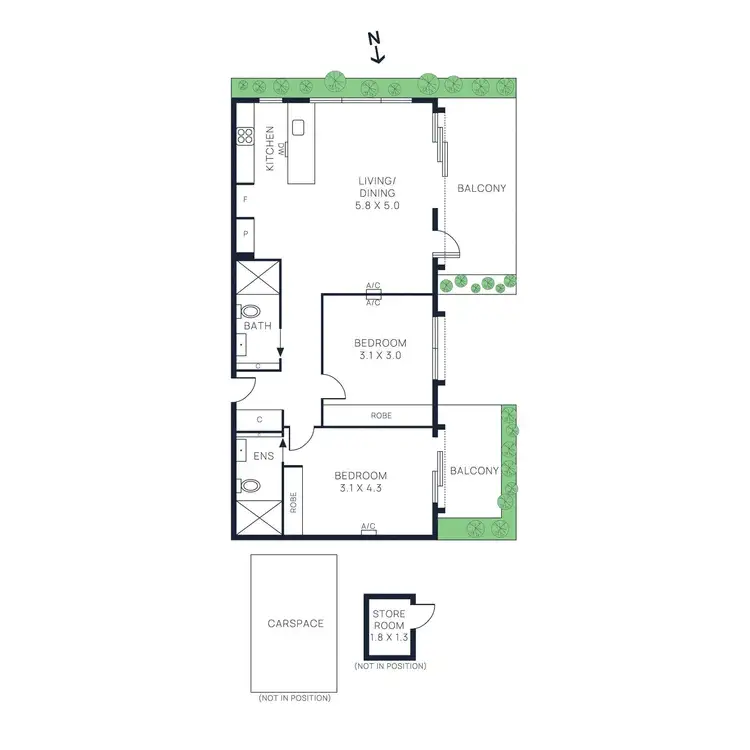 Floorplan of Homely apartment listing, 304/2 Blair Street, Bentleigh VIC 3204
