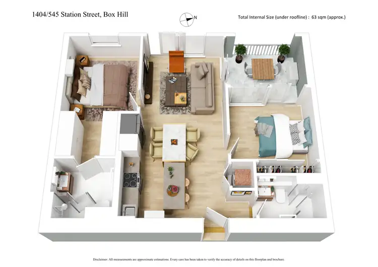 Floorplan of Homely apartment listing, 1404/545 Station Street, Box Hill VIC 3128