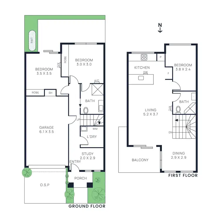Floorplan of Homely townhouse listing, 2C Werona Street, Bentleigh VIC 3204