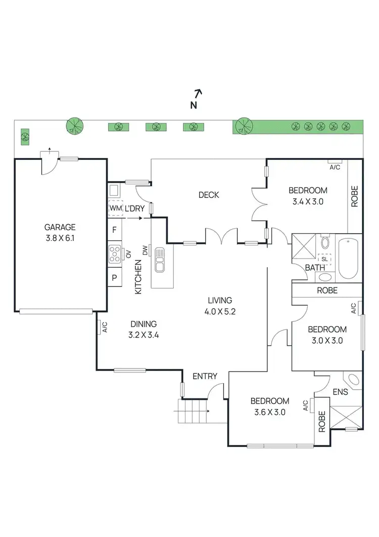 Floorplan of Homely unit listing, 2/6 Graeme Avenue, Montmorency VIC 3094