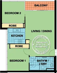 Floorplan of Homely apartment listing, 405/668 Bourke Street, Melbourne VIC 3000