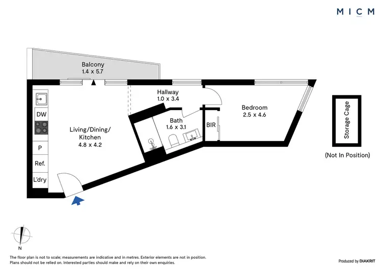 Floorplan of Homely apartment listing, 1007W/48 Balston Street, Southbank VIC 3006