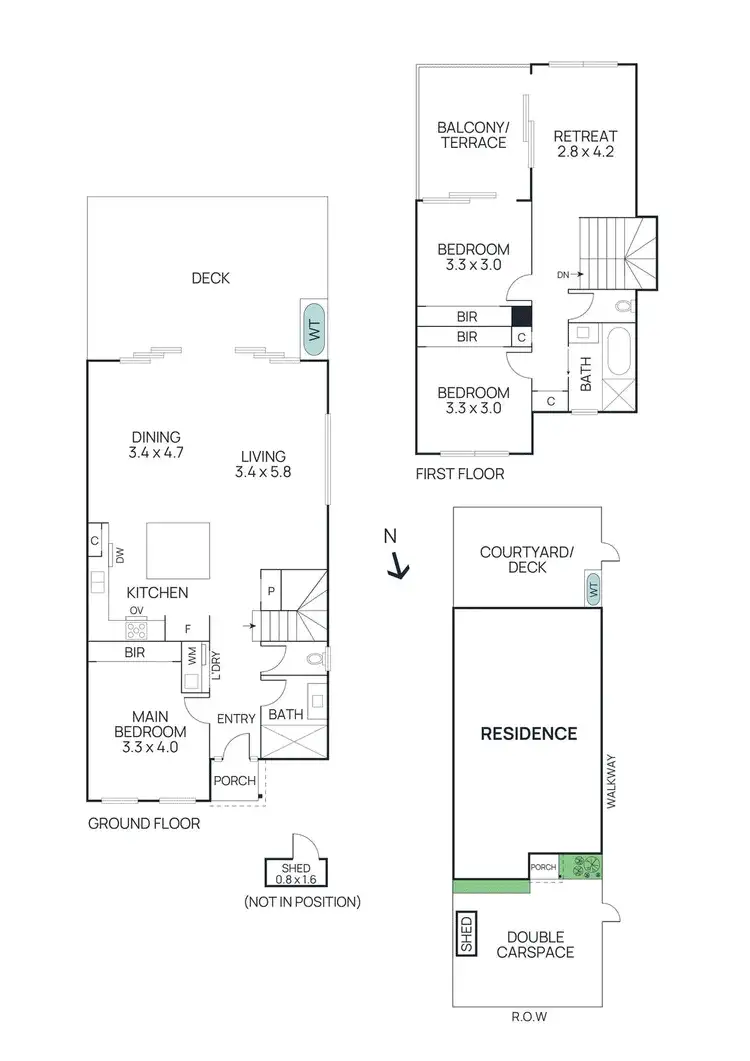 Floorplan of Homely townhouse listing, 55B Livingstone Street, Ivanhoe VIC 3079