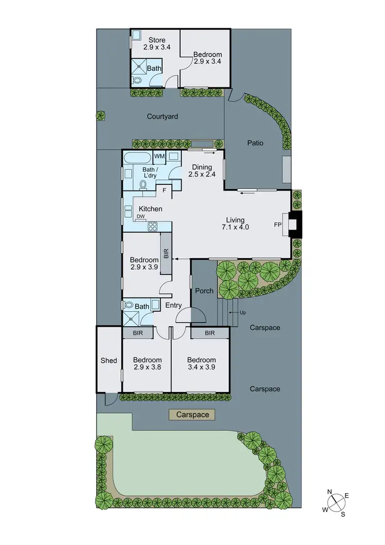 Floorplan of Homely townhouse listing, 1/3 Hillcrest Avenue, Chadstone VIC 3148