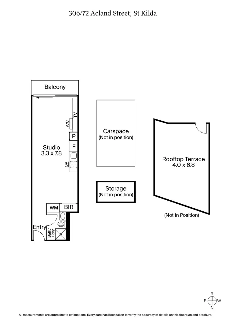 Floorplan of Homely studio listing, 306/72 Acland Street, St Kilda VIC 3182
