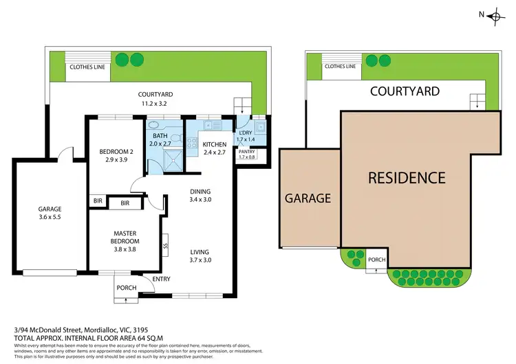 Floorplan of Homely unit listing, 3/94 Mcdonald Street, Mordialloc VIC 3195