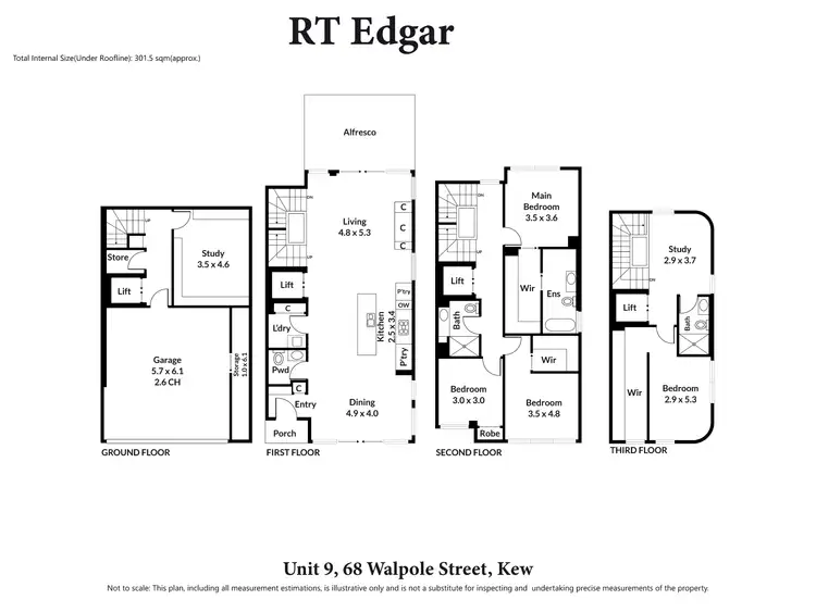 Floorplan of Homely townhouse listing, 9/68 Walpole Street, Kew VIC 3101