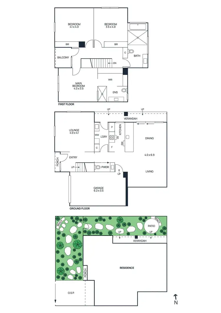 Floorplan of Homely townhouse listing, 13 Kingham Street, Newport VIC 3015