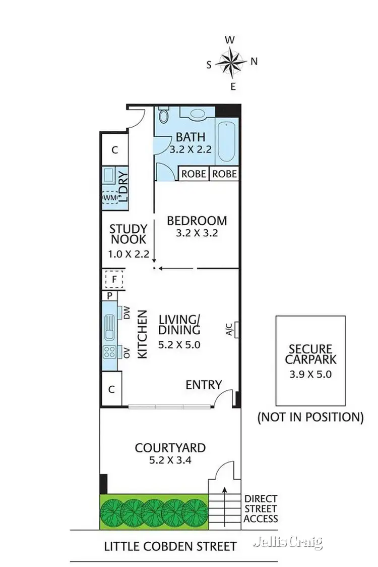 Floorplan of Homely apartment listing, 13 Little Cobden Street, North Melbourne VIC 3051