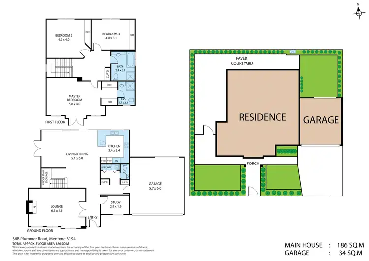 Floorplan of Homely townhouse listing, 36B Plummer Road, Mentone VIC 3194