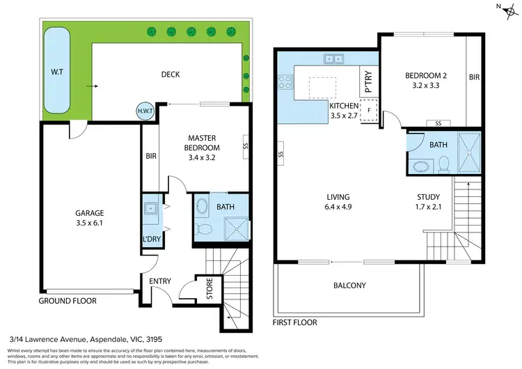 Floorplan of Homely townhouse listing, 3/14 Lawrence Avenue, Aspendale VIC 3195