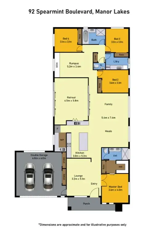 Floorplan of Homely house listing, 92 Spearmint Boulevard, Manor Lakes VIC 3024