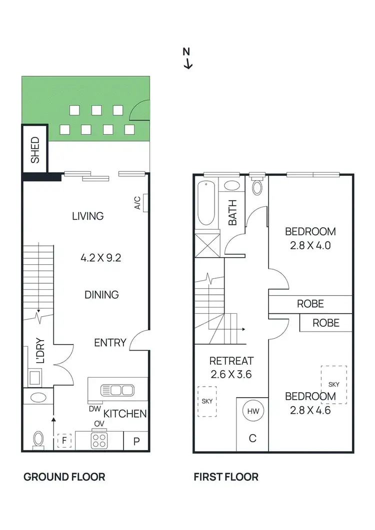 Floorplan of Homely townhouse listing, 2/67A Haig Street, Heidelberg Heights VIC 3081