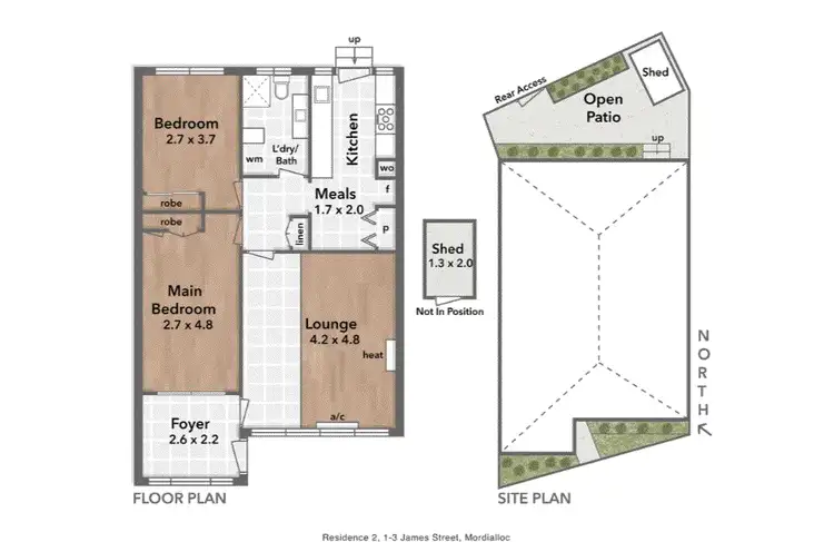 Floorplan of Homely unit listing, 2/1-3 James Street, Mordialloc VIC 3195