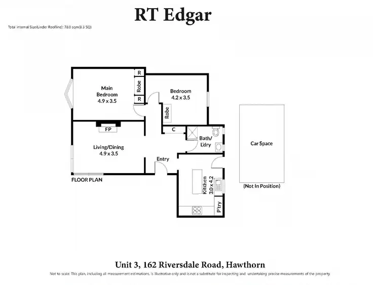 Floorplan of Homely apartment listing, 3/162 Riversdale Road, Hawthorn VIC 3122