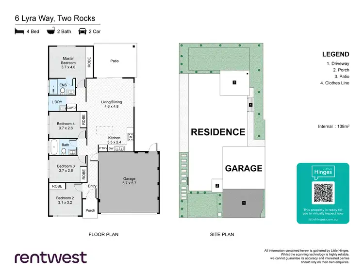 Floorplan of Homely house listing, 6 Lyra Wy, Two Rocks WA 6037