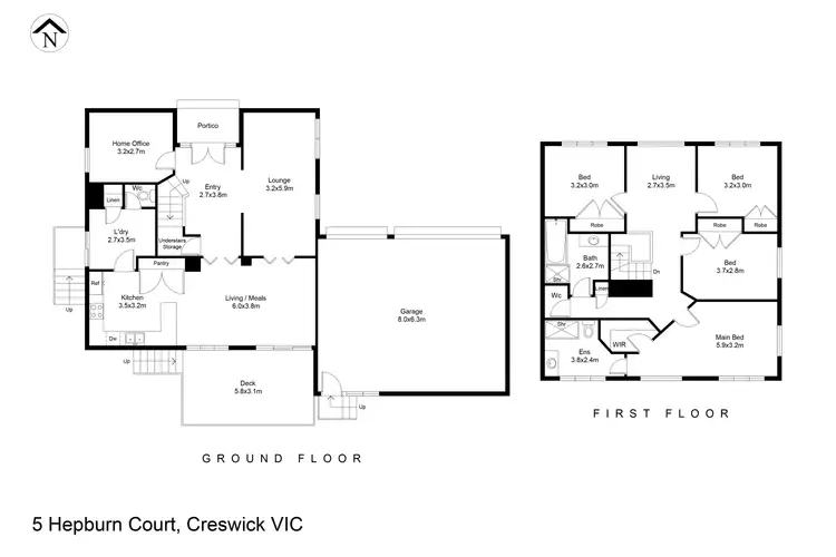 Floorplan of Homely house listing, 5 Hepburn Court, Creswick VIC 3363