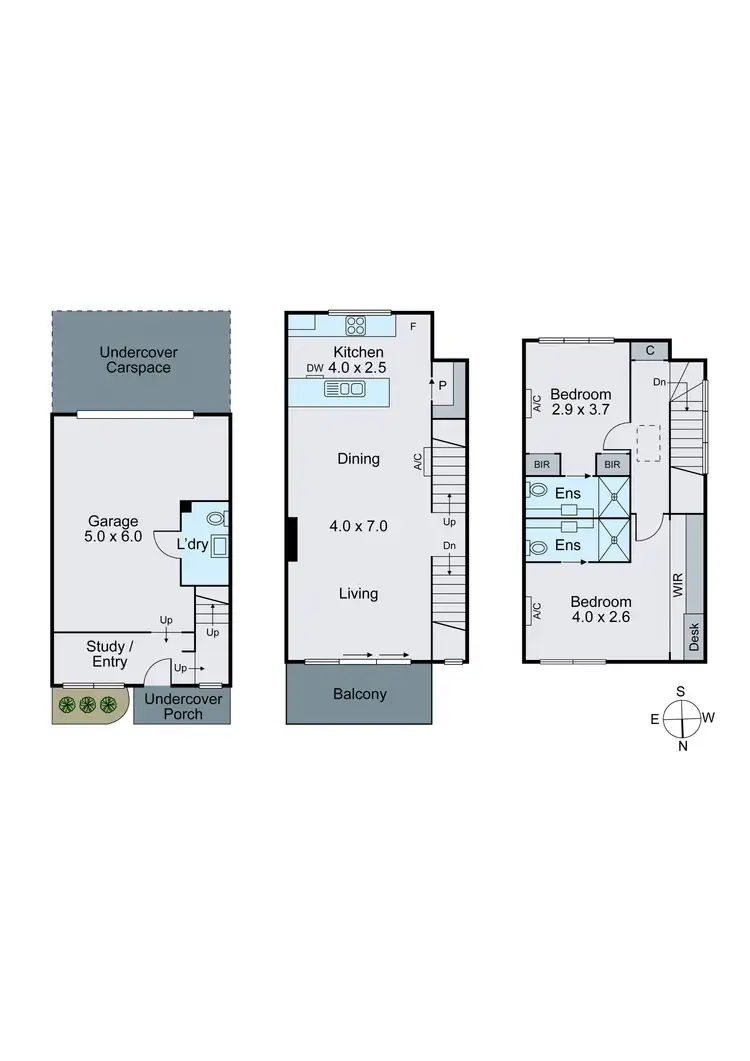 Floorplan of Homely townhouse listing, 3/87 Middleborough Road, Burwood VIC 3125