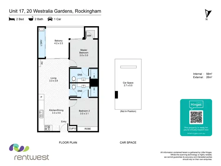 Floorplan of Homely apartment listing, 17/20 Westralia Gardens, Rockingham WA 6168