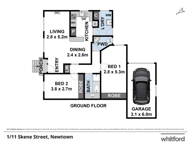 Floorplan of Homely unit listing, 1/11 Skene Street, Newtown VIC 3220