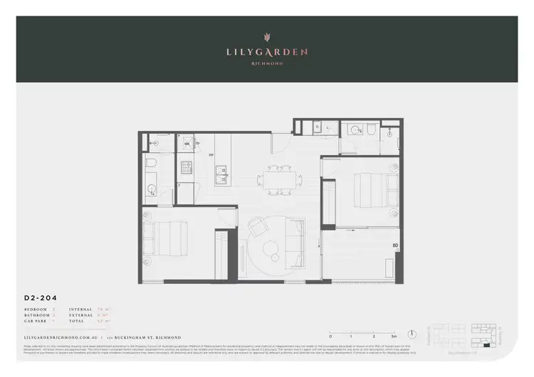 Floorplan of Homely apartment listing, 204/171 Buckingham Street, Richmond VIC 3121