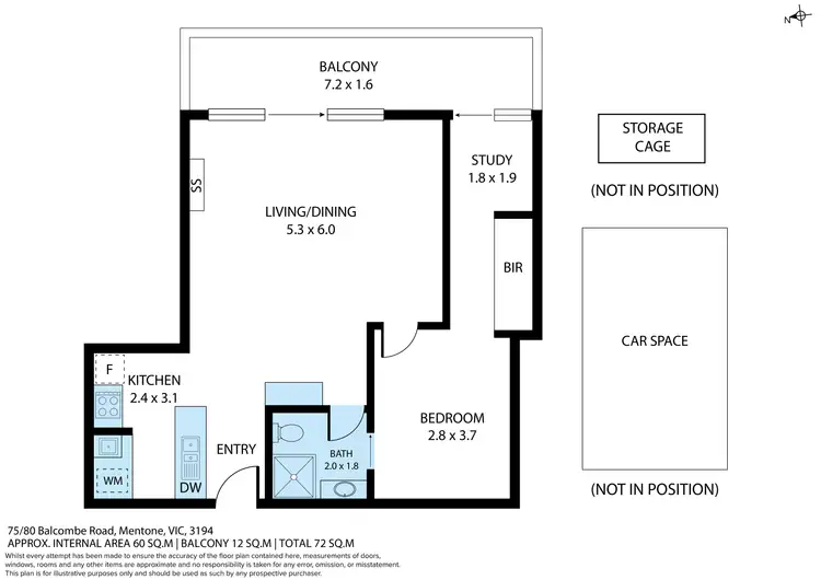 Floorplan of Homely apartment listing, 75/80 Balcombe Road, Mentone VIC 3194
