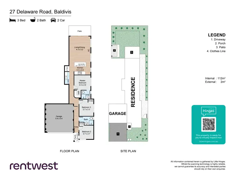 Floorplan of Homely semi-detached listing, 27 Delaware Rd, Baldivis WA 6171