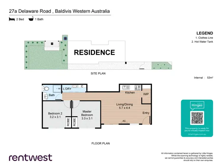 Floorplan of Homely semi-detached listing, 27A Delaware Rd, Baldivis WA 6171