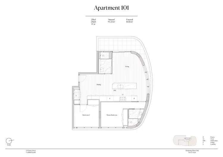 Floorplan of Homely apartment listing, 101/2A Emma Street, Caulfield South VIC 3162