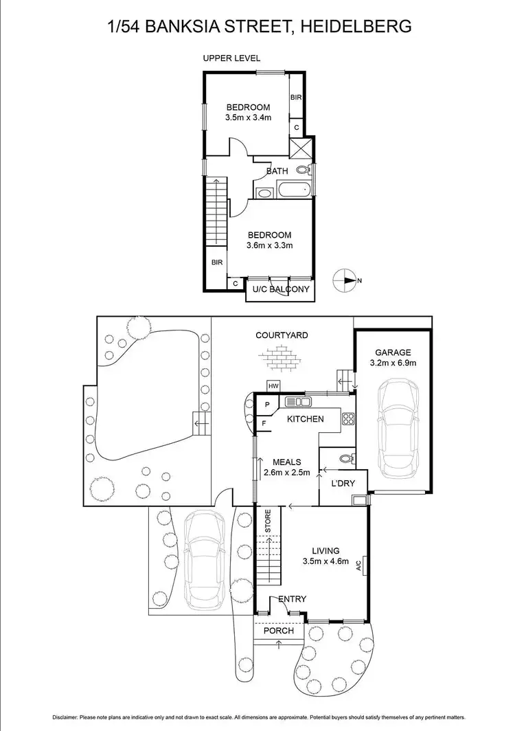 Floorplan of Homely townhouse listing, 1/54 Banksia Street, Heidelberg VIC 3084