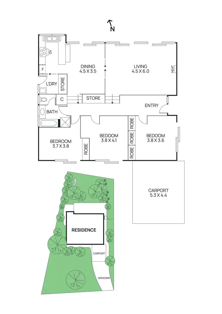 Floorplan of Homely house listing, 68 Lilicur Road, Montmorency VIC 3094