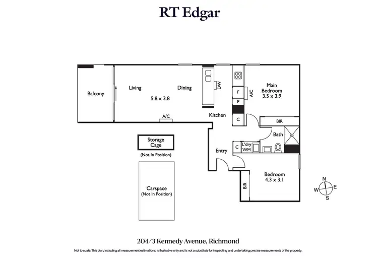 Floorplan of Homely apartment listing, 204/3 Kennedy Avenue, Richmond VIC 3121