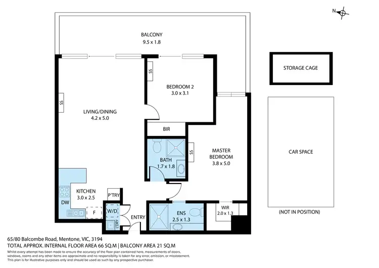 Floorplan of Homely apartment listing, 65/80 Balcombe Road, Mentone VIC 3194