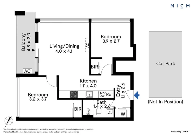 Floorplan of Homely apartment listing, 2505/11 Rose Lane, Melbourne VIC 3000