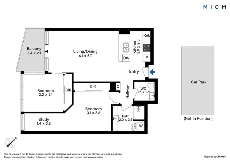 Floorplan of Homely apartment listing, 1308/180 City Road, Southbank VIC 3006