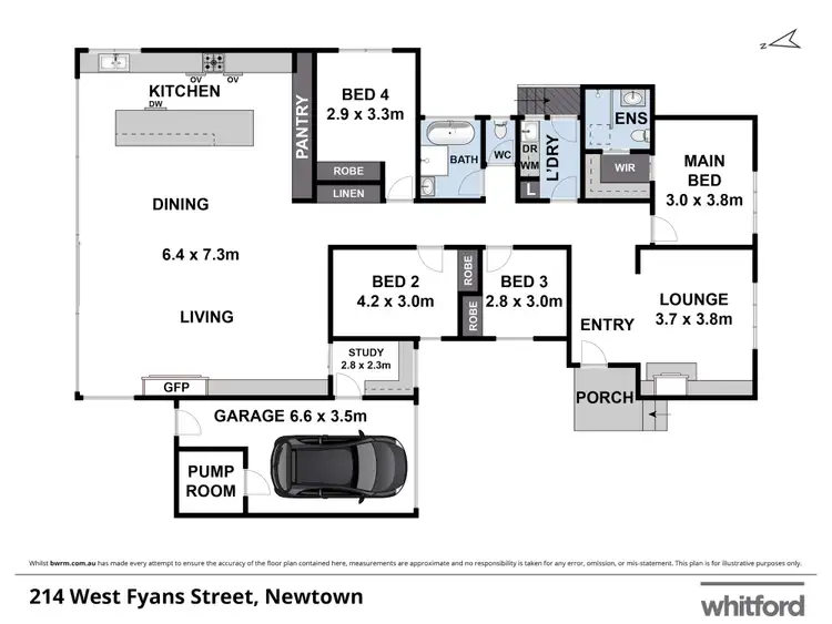 Floorplan of Homely house listing, 214 West Fyans Street, Newtown VIC 3220