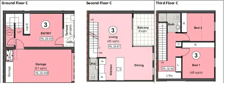 Floorplan of Homely townhouse listing, 1C Bendigo Avenue, Bentleigh VIC 3204