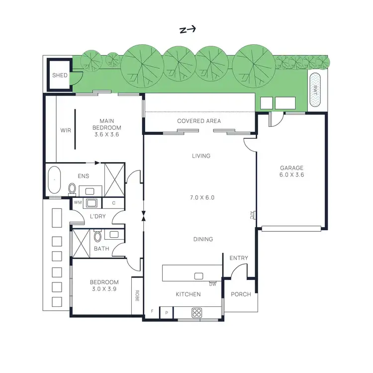 Floorplan of Homely townhouse listing, 2/7 Joan Street, Moorabbin VIC 3189